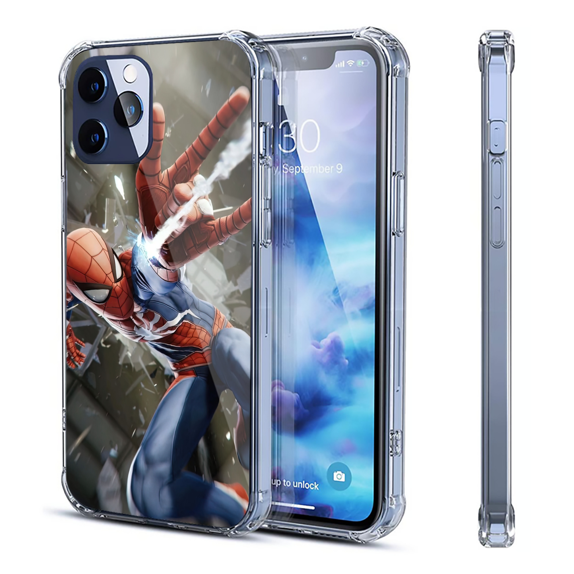 （画像用） Spider Man スパイダーマン 【iPhone 12シリーズ対応】透明スマホケース（クリアソフトケース）